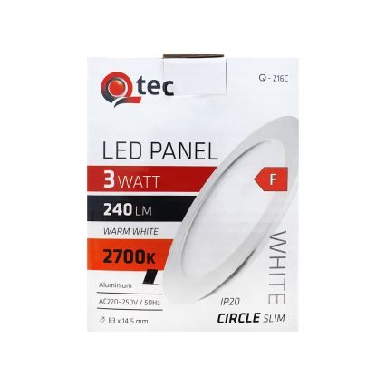 LED Podhledové svítidlo QTEC LED/3W/230V 2700K pr. 8,3 cm