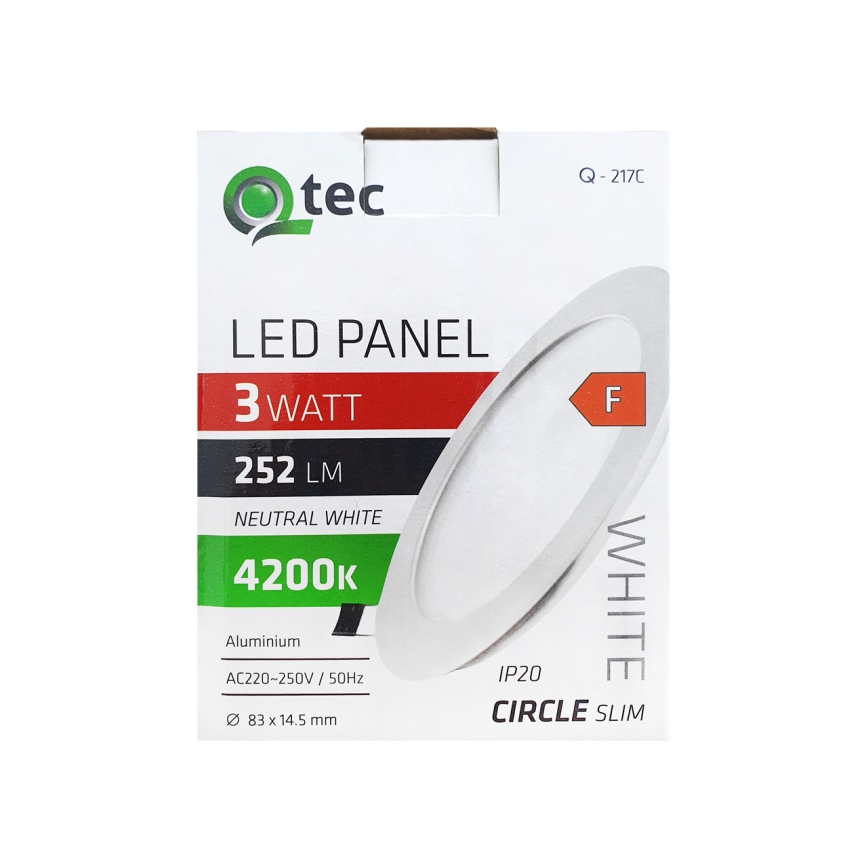 LED Podhledové svítidlo QTEC LED/3W/230V 4200K pr. 8,3 cm