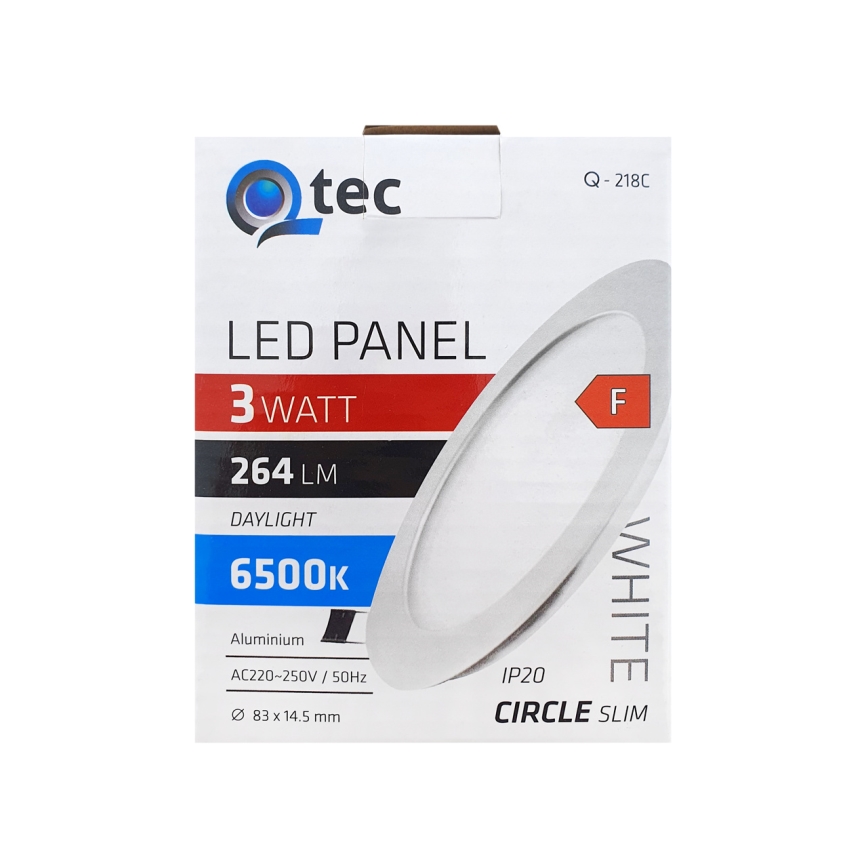 LED Podhledové svítidlo QTEC LED/3W/230V 6500K pr. 8,3 cm