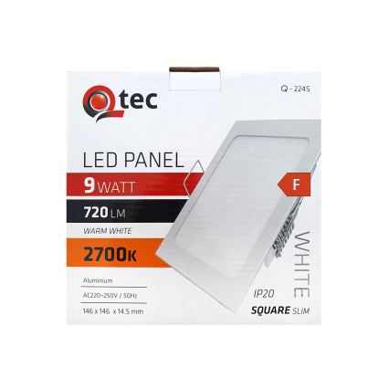 LED Podhledové svítidlo QTEC LED/9W/230V 2700K 14,6x14,6 cm