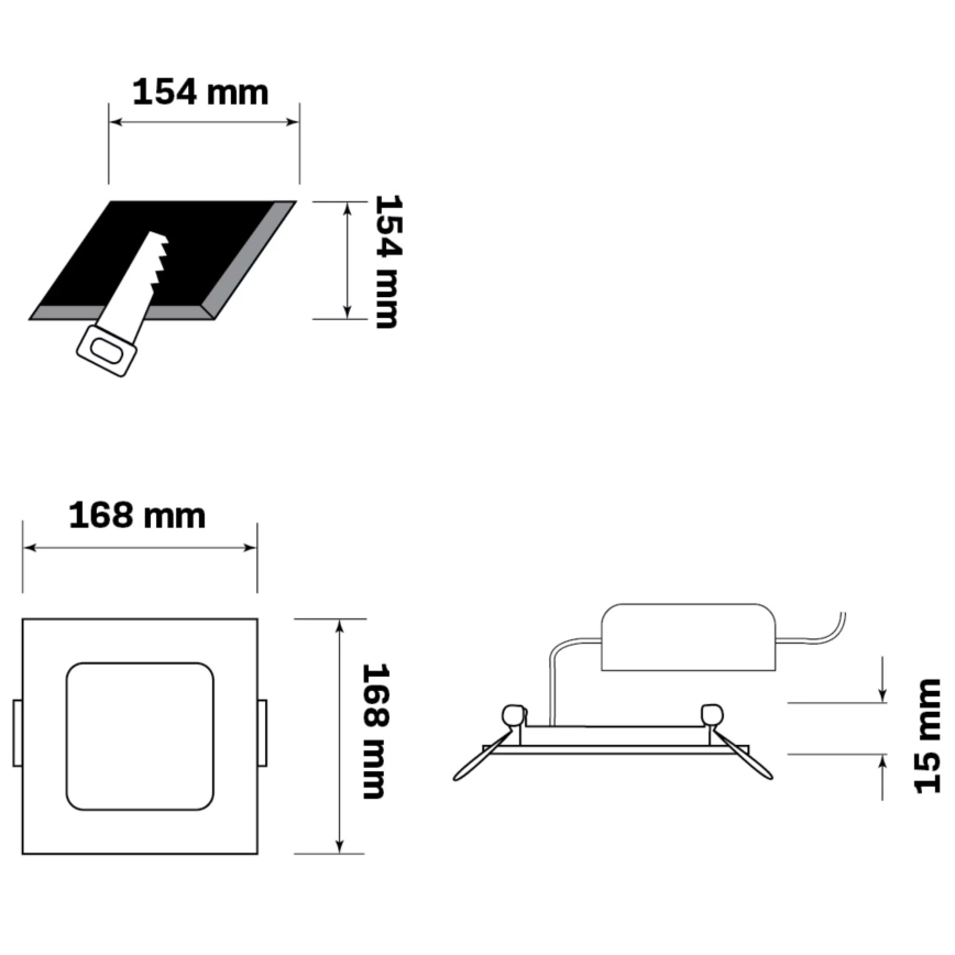 LED Podhledové svítidlo RIGEL LED/10W/230V 4000K 16,8x16,8 cm černá