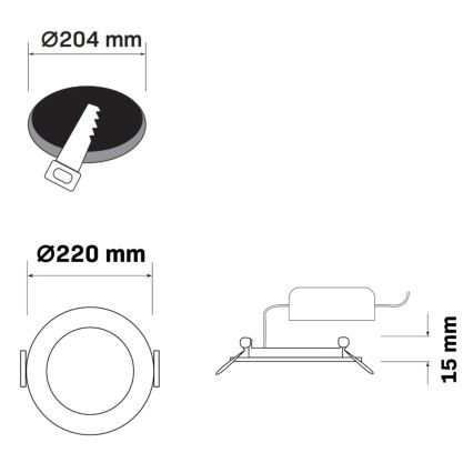 LED Podhledové svítidlo RIGEL LED/14W/230V 4000K pr. 22 cm černá