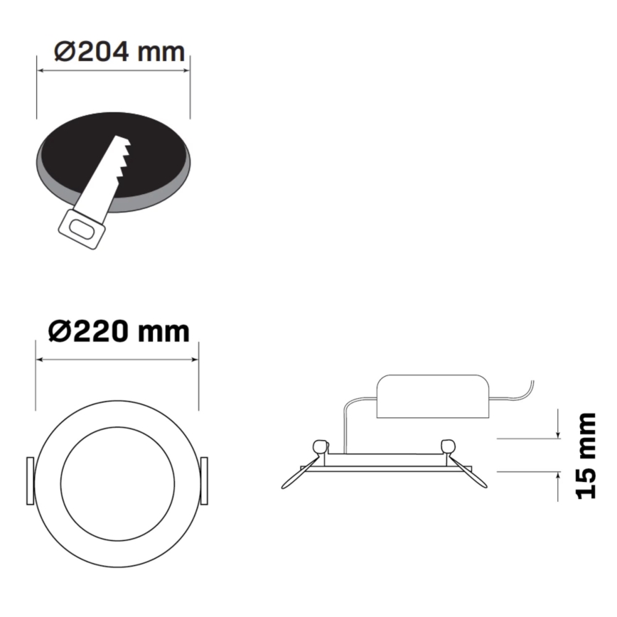 LED Podhledové svítidlo RIGEL LED/14W/230V 4000K pr. 22 cm černá