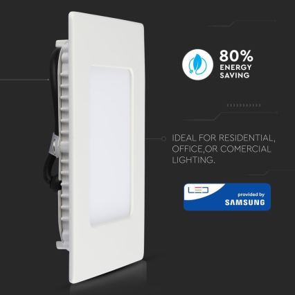 LED Podhledové svítidlo SAMSUNG CHIP LED/12W/230V 6400K hranatý