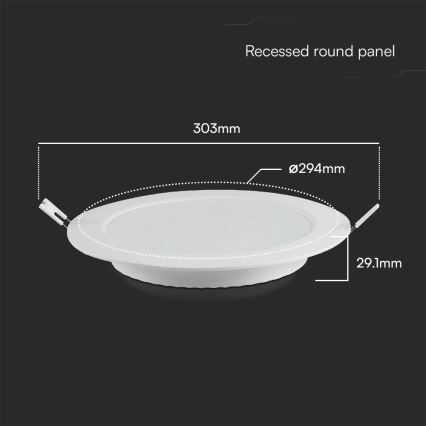 LED Podhledové svítidlo SAMSUNG CHIP LED/24W/230V 6500K pr. 29,4 cm bílá