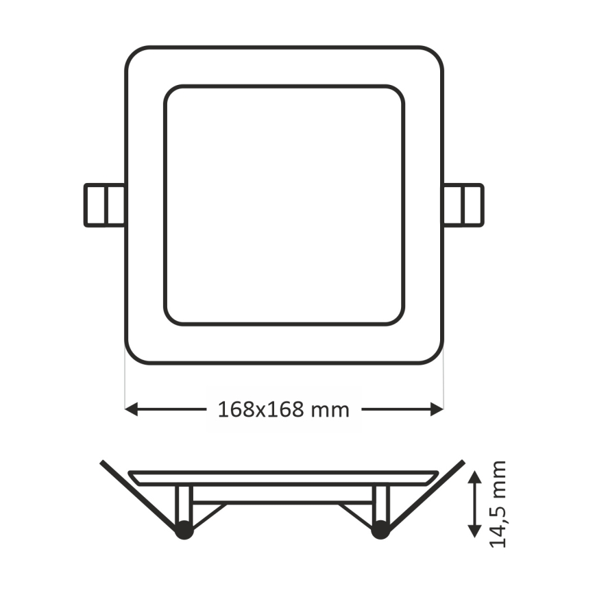 LED Podhledové svítidlo SQUARE LED/12W/230V 4200K 16,8x16,8 cm bílá