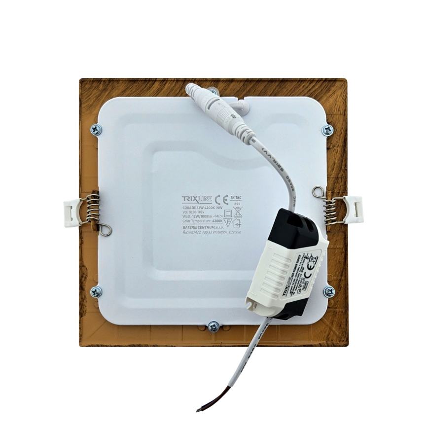 LED Podhledové svítidlo SQUARE LED/12W/230V 4200K 16,8x16,8 cm hnědá