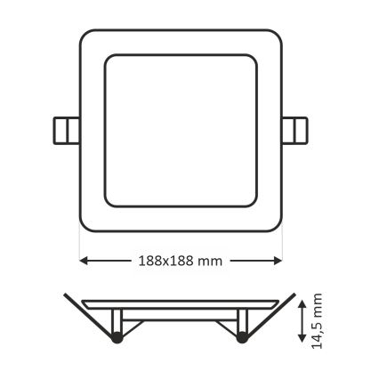 LED Podhledové svítidlo SQUARE LED/15W/230V 4200K 18,8x18,8 cm bílá