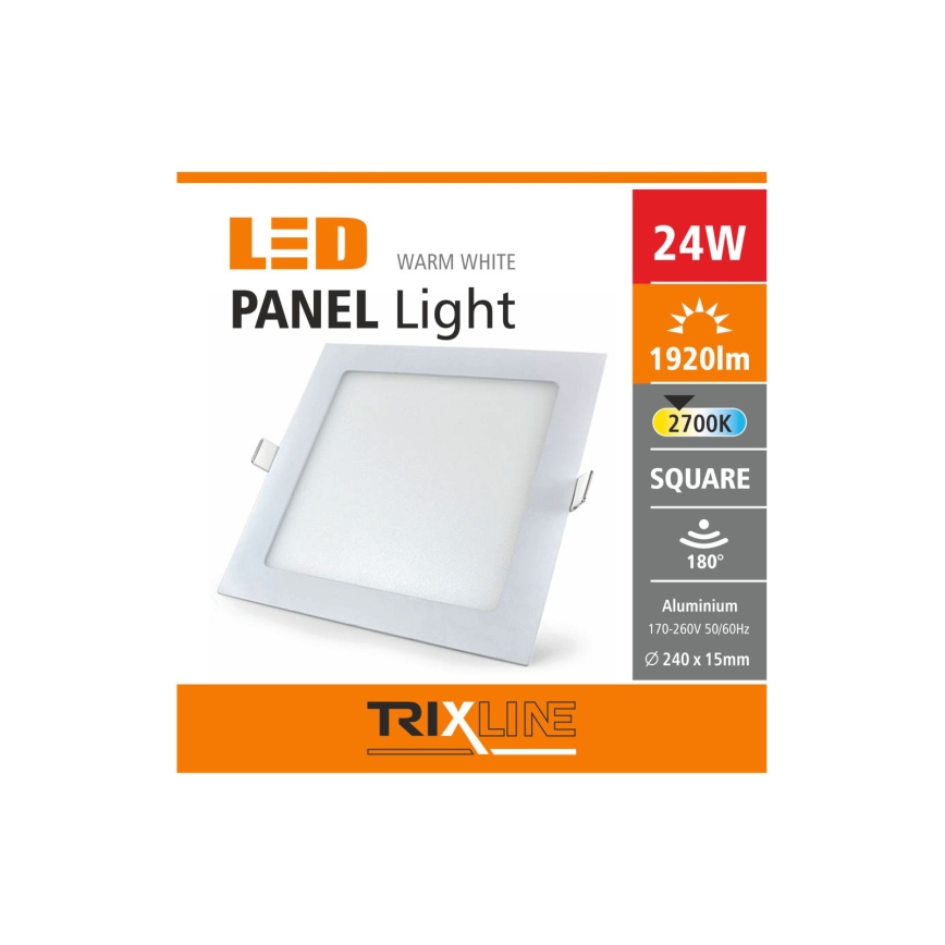 LED Podhledové svítidlo SQUARE LED/24W/230V 2700K