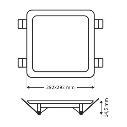 LED Podhledové svítidlo SQUARE LED/24W/230V 4200K 29,2x29,2 cm bílá