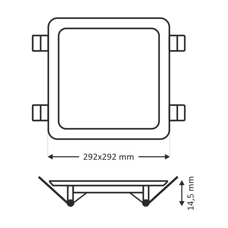 LED Podhledové svítidlo SQUARE LED/24W/230V 4200K 29,2x29,2 cm bílá