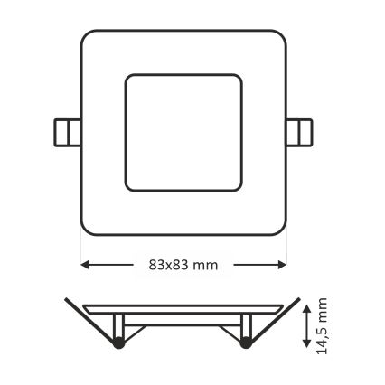 LED Podhledové svítidlo SQUARE LED/3W/230V 2700K