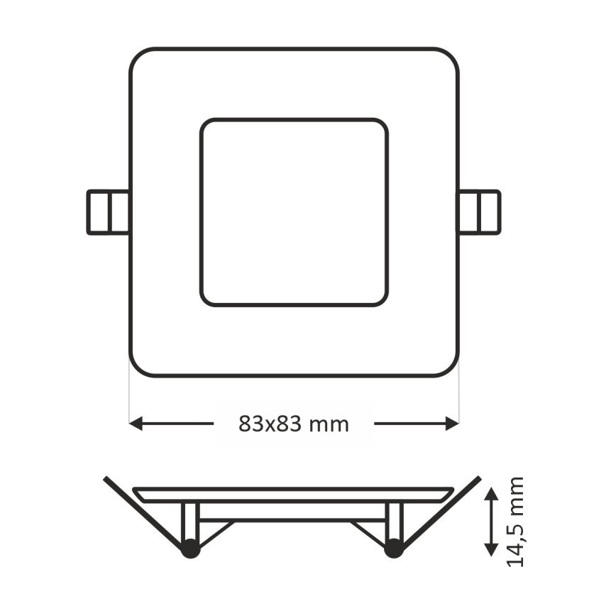 LED Podhledové svítidlo SQUARE LED/3W/230V 2700K