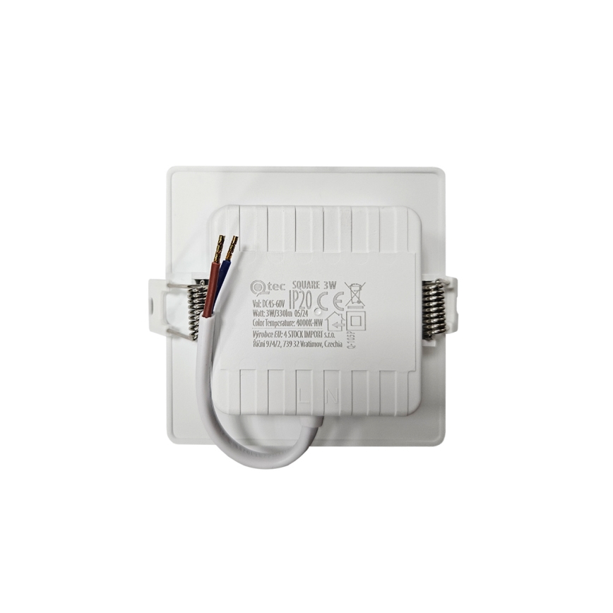 LED Podhledové svítidlo SQUARE LED/3W/230V 4000K 9x9 cm bílá