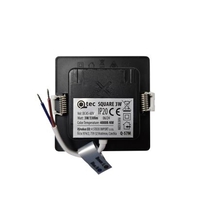 LED Podhledové svítidlo SQUARE LED/3W/230V 4000K 9x9 cm černá