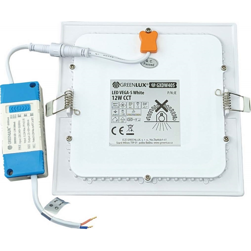 LED Podhledové svítidlo VEGA LED/12W/230V 2900/3900/5800K 17,5x17,5 cm bílá