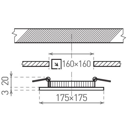LED Podhledové svítidlo VEGA LED/12W/230V 2900/3900/5800K 17,5x17,5 cm bílá