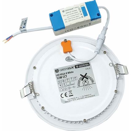 LED Podhledové svítidlo VEGA LED/12W/230V 2900/3900/5800K pr. 17,5 cm bílá