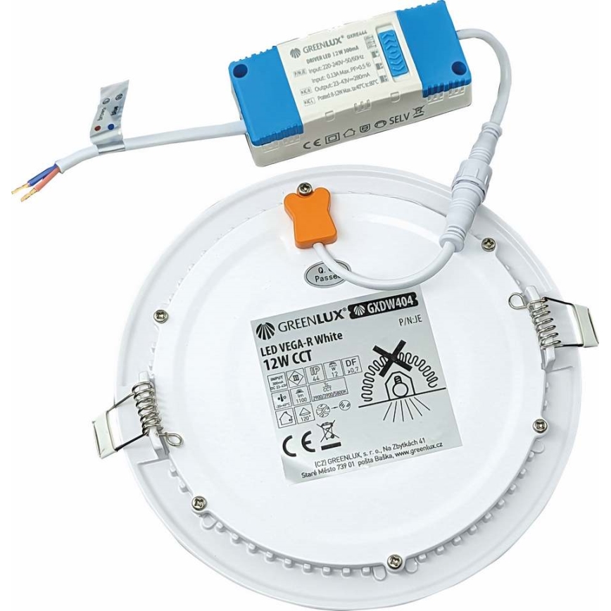 LED Podhledové svítidlo VEGA LED/12W/230V 2900/3900/5800K pr. 17,5 cm bílá