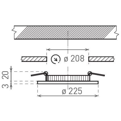 LED Podhledové svítidlo VEGA LED/18W/230V 2900/3900/5800K pr. 22,5 cm černá