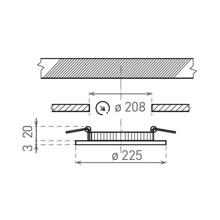 LED Podhledové svítidlo VEGA LED/18W/230V 2900/3900/5800K pr. 22,5 cm černá