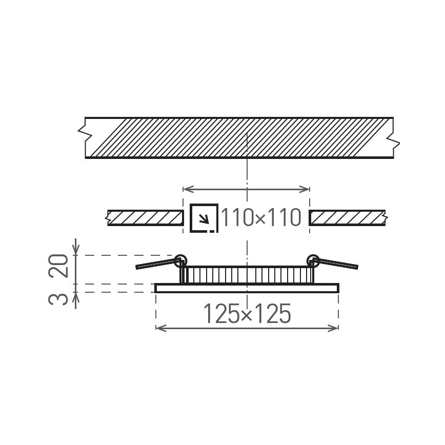 LED Podhledové svítidlo VEGA LED/6W/230V 2900/3900/5800K 12,5x12,5 cm bílá