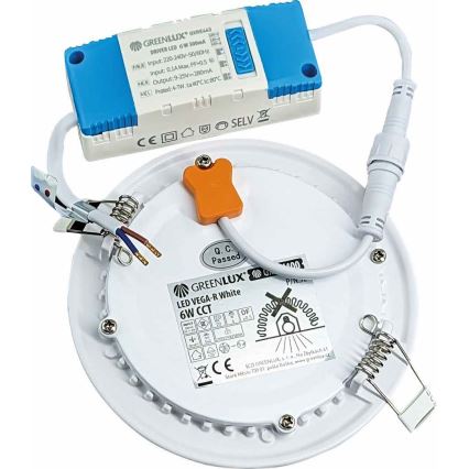 LED Podhledové svítidlo VEGA LED/6W/230V 2900/3900/5800K pr. 12,5 cm bílá