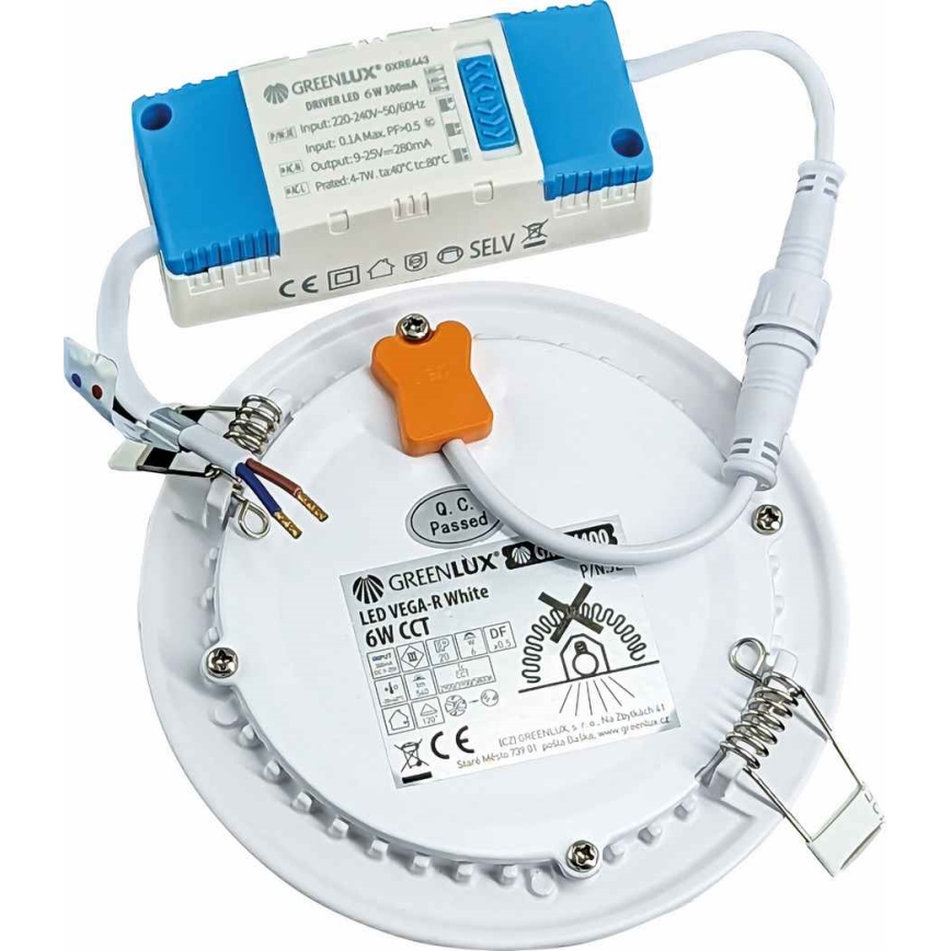LED Podhledové svítidlo VEGA LED/6W/230V 2900/3900/5800K pr. 12,5 cm bílá
