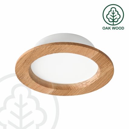 LED Podhledové svítidlo WOODY SPOT LED/12,5W/230V 3000K dub pr. 16 cm