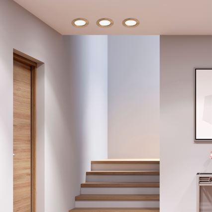 LED Podhledové svítidlo WOODY SPOT LED/12,5W/230V 3000K ořech ø 16 cm
