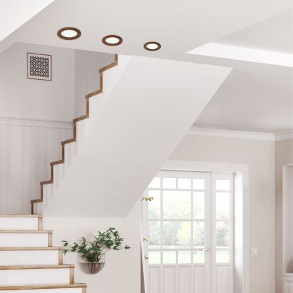 LED Podhledové svítidlo WOODY SPOT LED/12,5W/230V 3000K třešeň pr. 16 cm