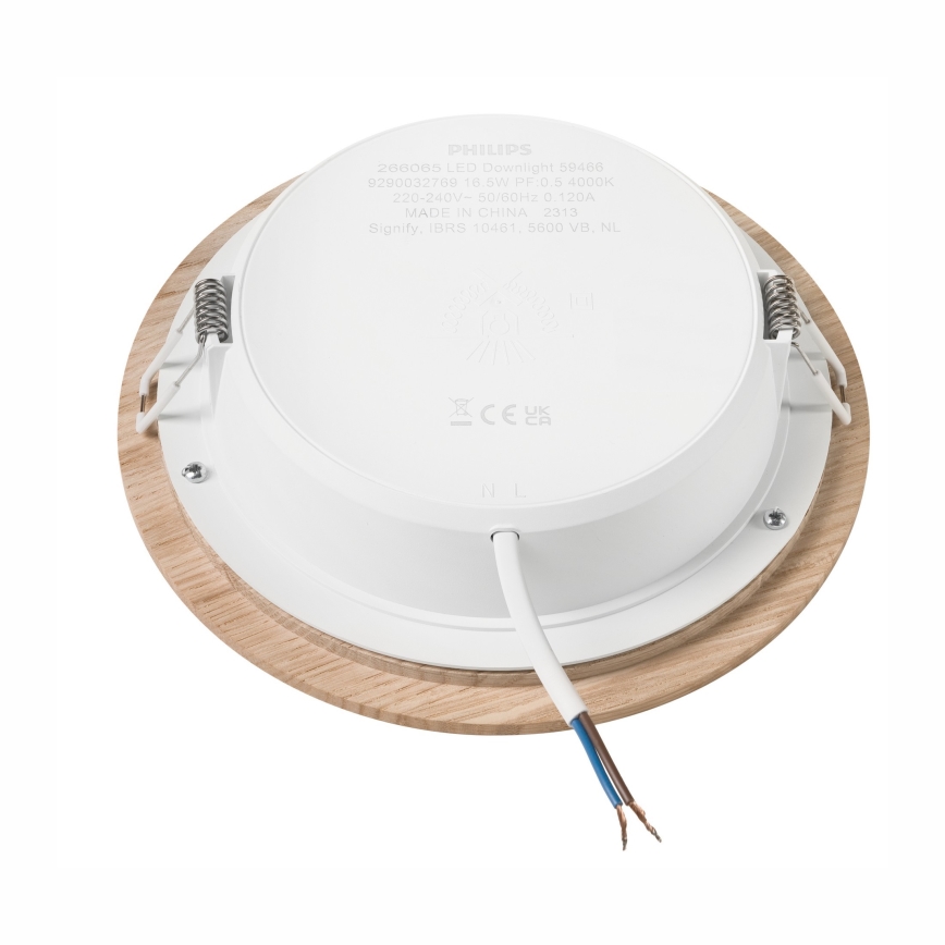 LED Podhledové svítidlo WOODY SPOT LED/16,5W/230V 4000K dub pr. 18,5 cm