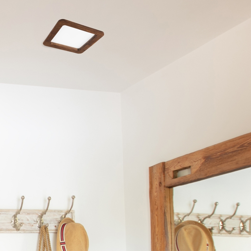 LED Podhledové svítidlo WOODY SPOT LED/17W/230V 3000K třešeň 18,5x18,5 cm