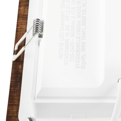LED Podhledové svítidlo WOODY SPOT LED/17W/230V 3000K třešeň 18,5x18,5 cm