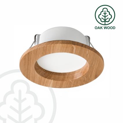LED Podhledové svítidlo WOODY SPOT LED/5,5W/230V 4000K dub pr. 10 cm
