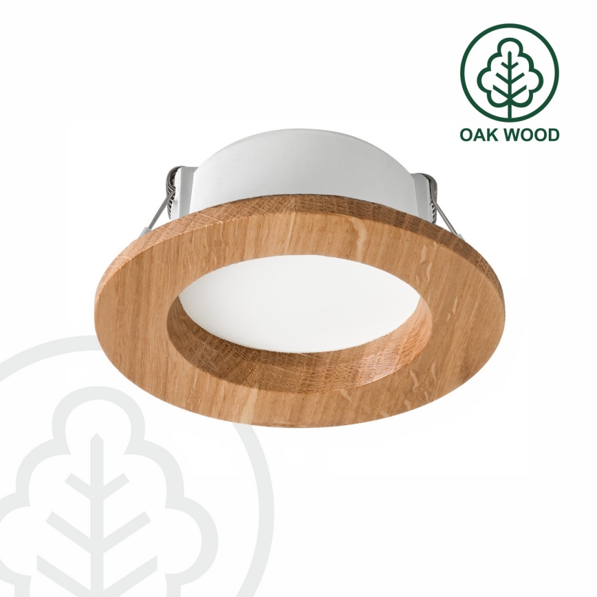 LED Podhledové svítidlo WOODY SPOT LED/5,5W/230V 4000K dub ø 10 cm