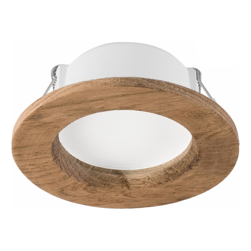 LED Podhledové svítidlo WOODY SPOT LED/5,5W/230V 4000K ořech pr. 10 cm