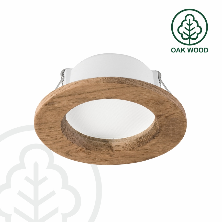 LED Podhledové svítidlo WOODY SPOT LED/5,5W/230V 4000K ořech ø 10 cm