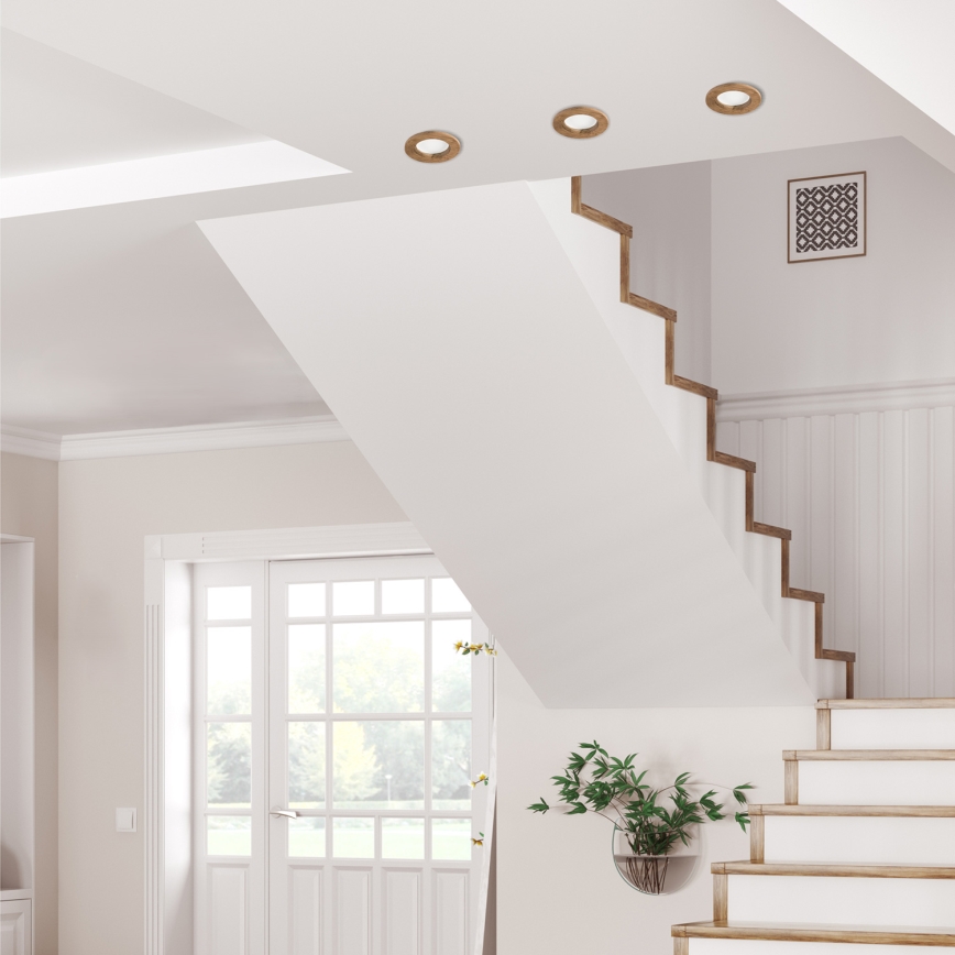 LED Podhledové svítidlo WOODY SPOT LED/5,5W/230V 4000K ořech ø 10 cm