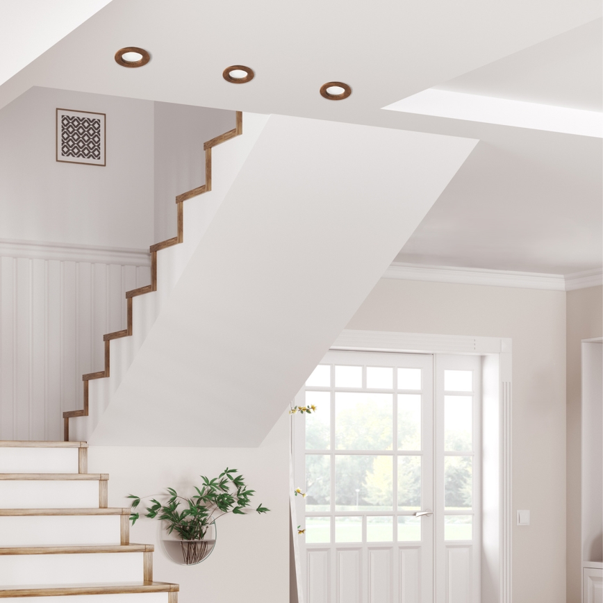 LED Podhledové svítidlo WOODY SPOT LED/5,5W/230V 4000K třešeň pr. 10 cm