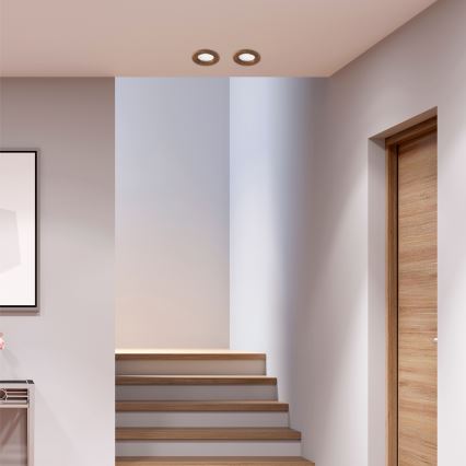 LED Podhledové svítidlo WOODY SPOT LED/5,5W/230V 4000K třešeň pr. 10 cm