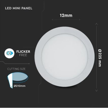 LED Podhledový panel LED/18W/230V 3000K kulatý