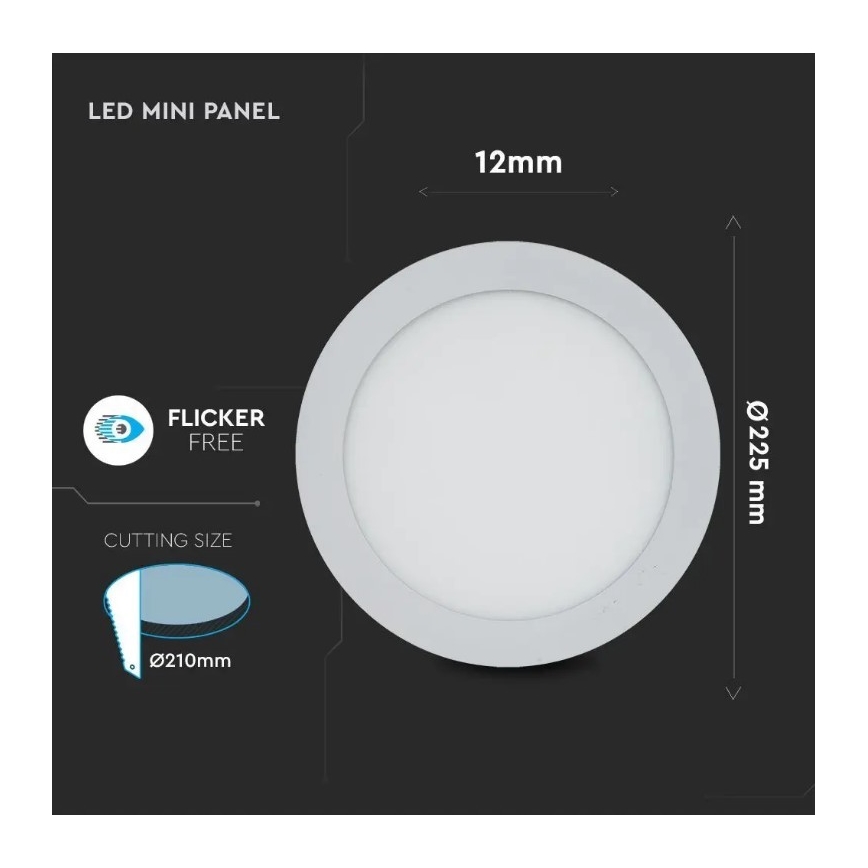 LED Podhledový panel LED/18W/230V 3000K kulatý