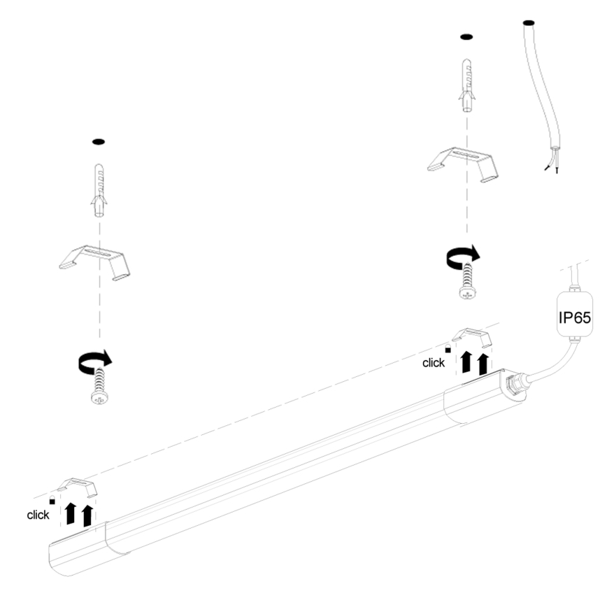 LED Podlinkové svítidlo LED/36W/230V 4000K 120 cm černá