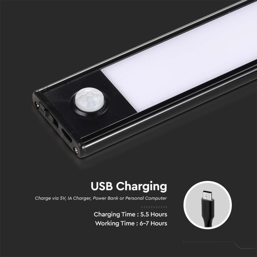 LED Podlinkové svítidlo se senzorem LED/2W/5V 2200 mAh 3000K