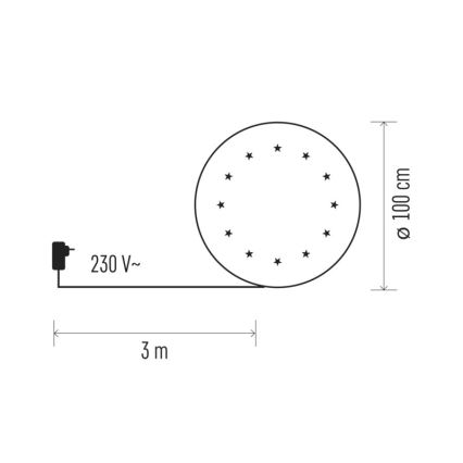 LED Podložka pod vánoční strom 12xLED/1,2W/230V