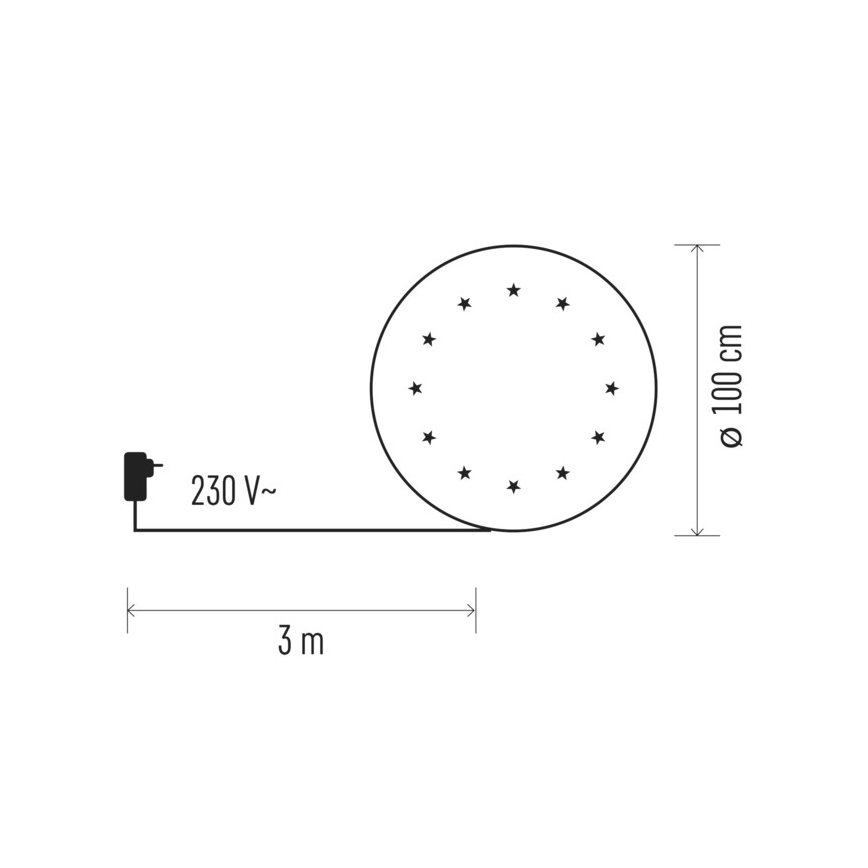 LED Podložka pod vánoční strom 12xLED/1,2W/230V