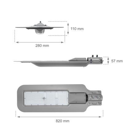 LED Pouliční lampa KLARK LED/200W/230V IP65 šedá