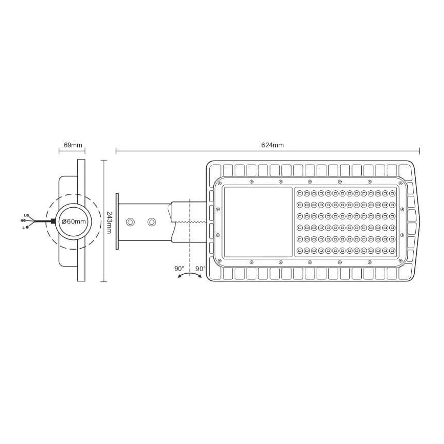 LED Pouliční lampa LED/100W/230V 5000K IP65