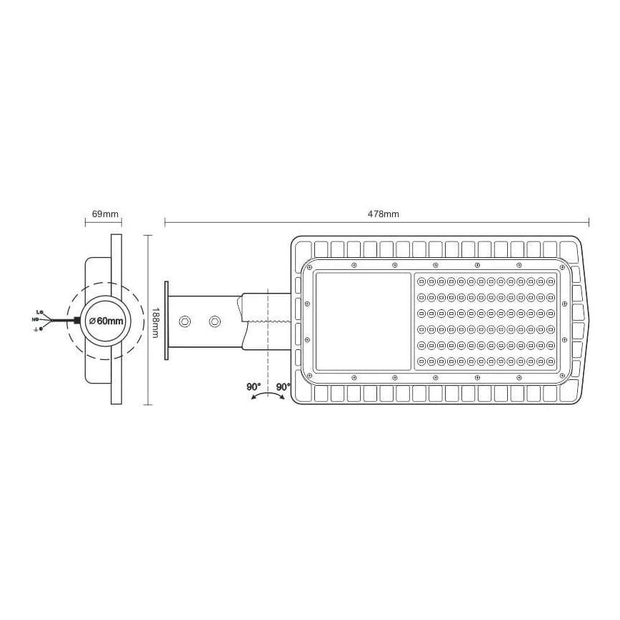 LED Pouliční lampa LED/30W/230V 2700K IP65